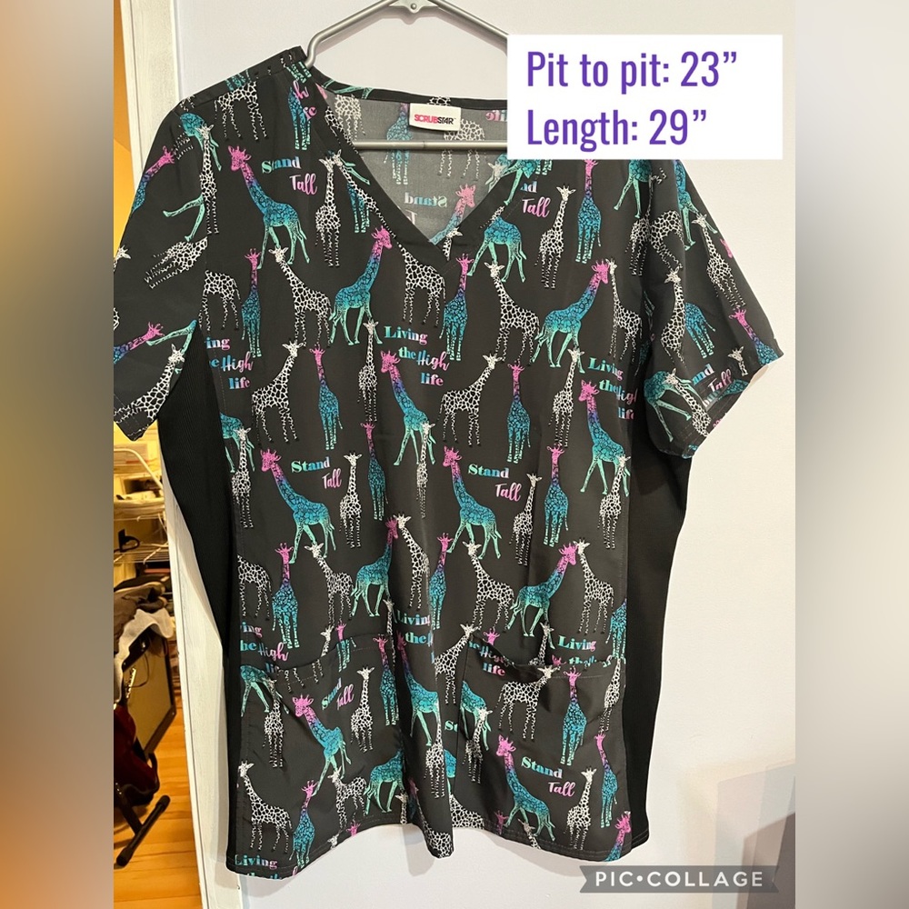 Giraffe Scrub top